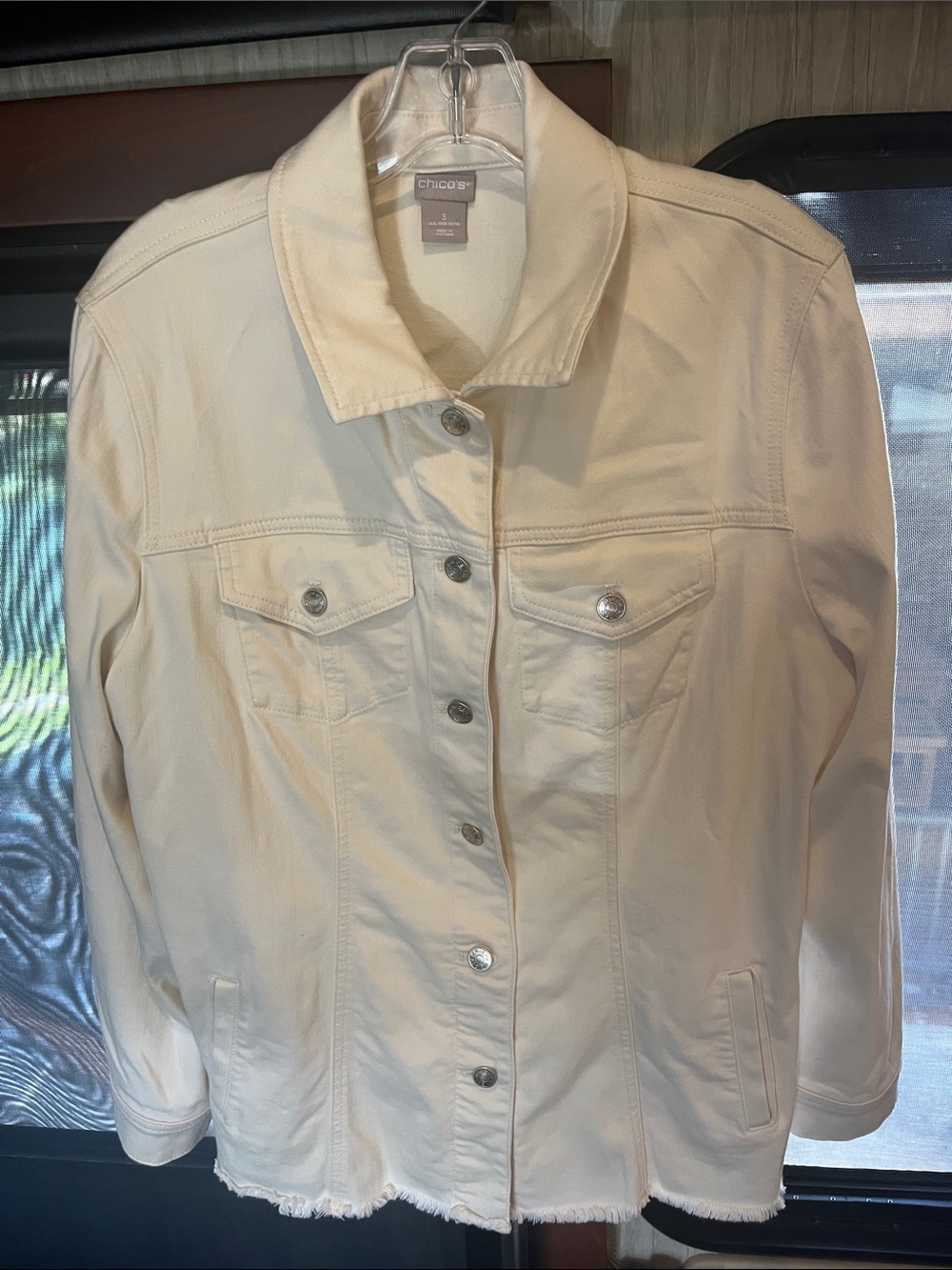 Chicos Cream Button Down Jacket